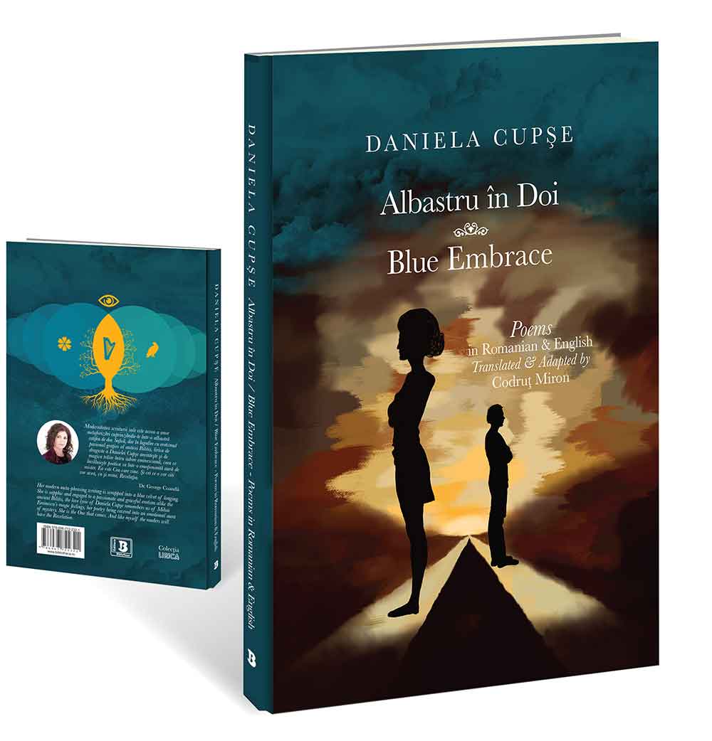 Blue Embrace - Albastru in Doi, front and back covers, book published by Bibliotheca and Tablo publishing houses