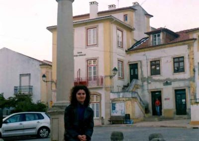 Daniela Apostoaei in a Portuguese little plaza
